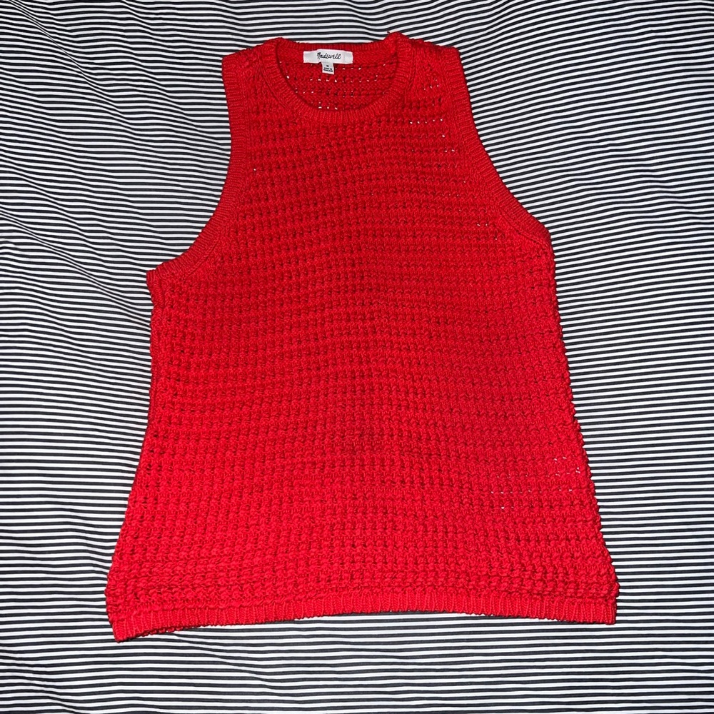 Madewell M Red Crochet Racerback Tank